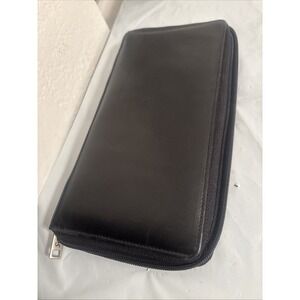 Lodis Wallet Black Leather Travel Boarding Pass‎ Passport Holder Billfold Clutch